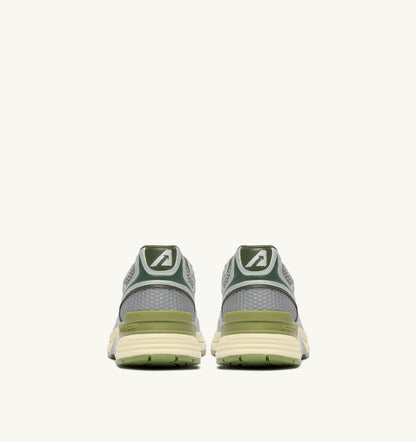 AUTRY Man HYPERWAY SNEAKERS IN SILVER SEA GRASS AND CYPRESS SYNTHETIC LEATHER AND MESH