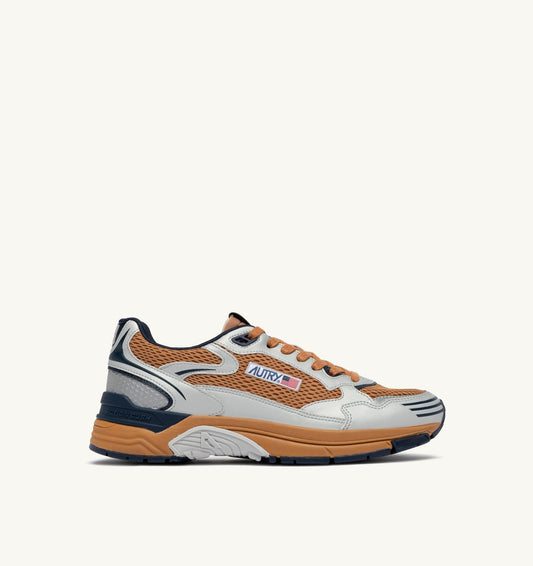 AUTRY Man HYPERWAY SNEAKERS IN SILVER BISCUIT AND SPACE SYNTHETIC LEATHER AND MESH