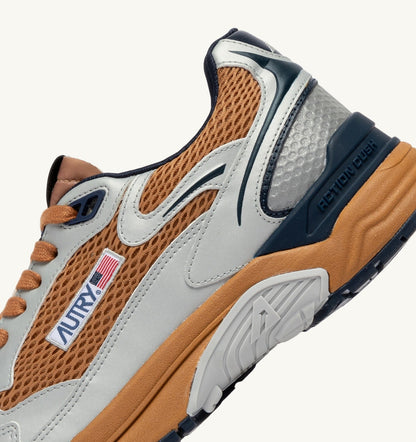 AUTRY Man HYPERWAY SNEAKERS IN SILVER BISCUIT AND SPACE SYNTHETIC LEATHER AND MESH