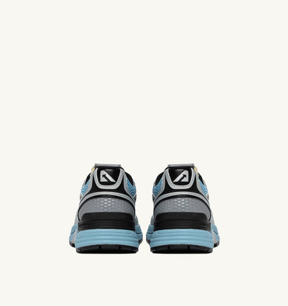 AUTRY Man HYPERWAY SNEAKERS IN SILVER BLACK AND FORGET ME NOT SYNTHETIC LEATHER AND MESH