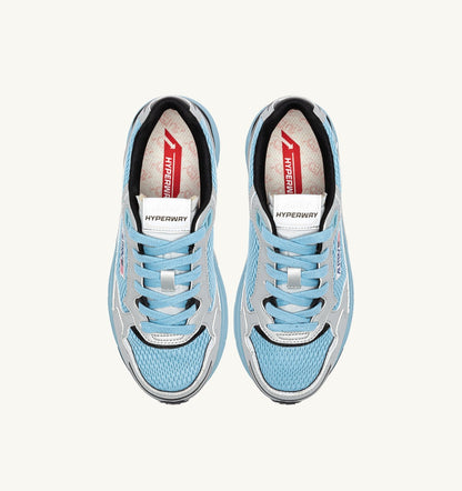 AUTRY Man HYPERWAY SNEAKERS IN SILVER BLACK AND FORGET ME NOT SYNTHETIC LEATHER AND MESH
