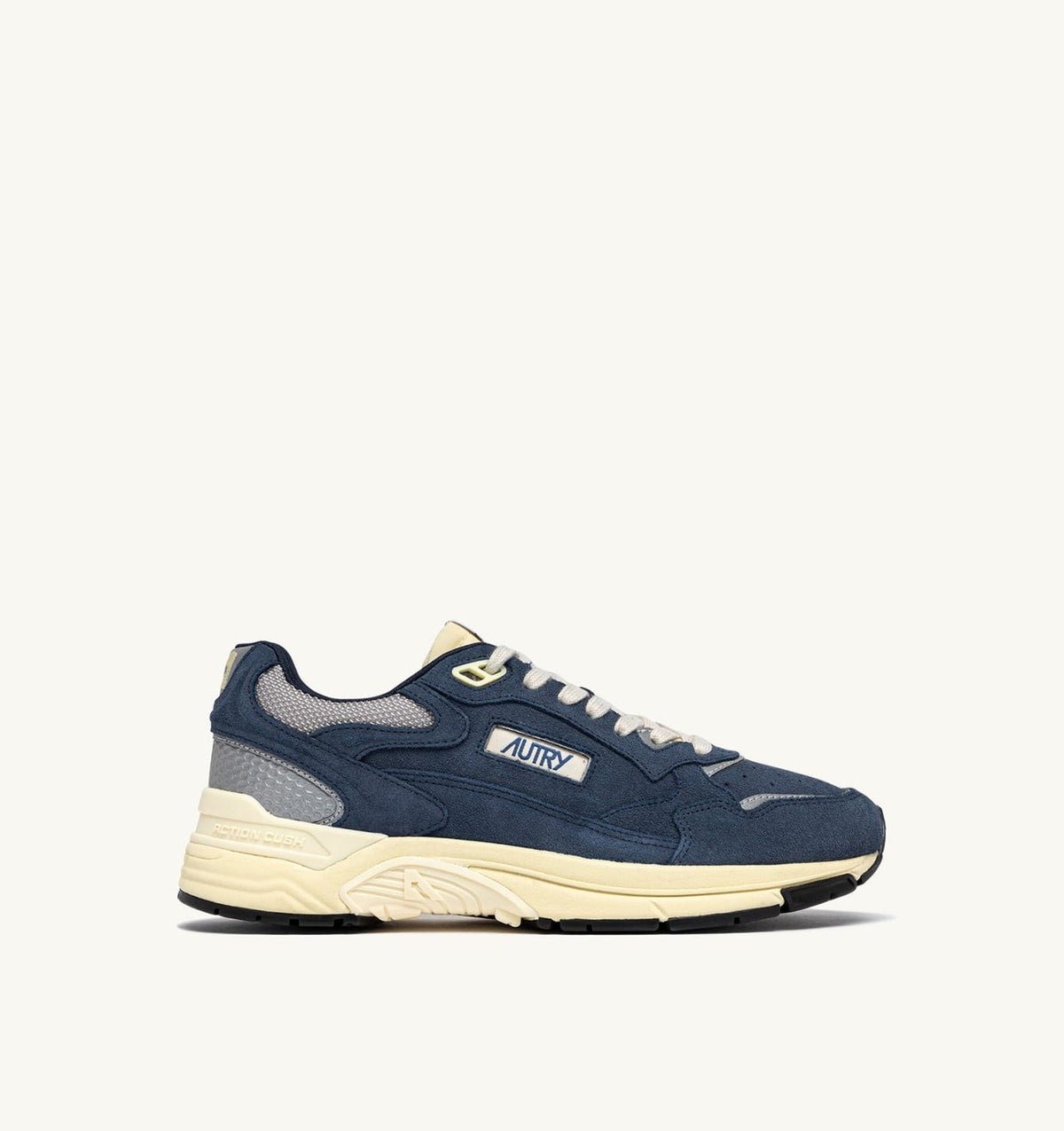 AUTRY Man HYPERWAY SNEAKERS IN DENIM AND SILVER MESH AND SUEDE