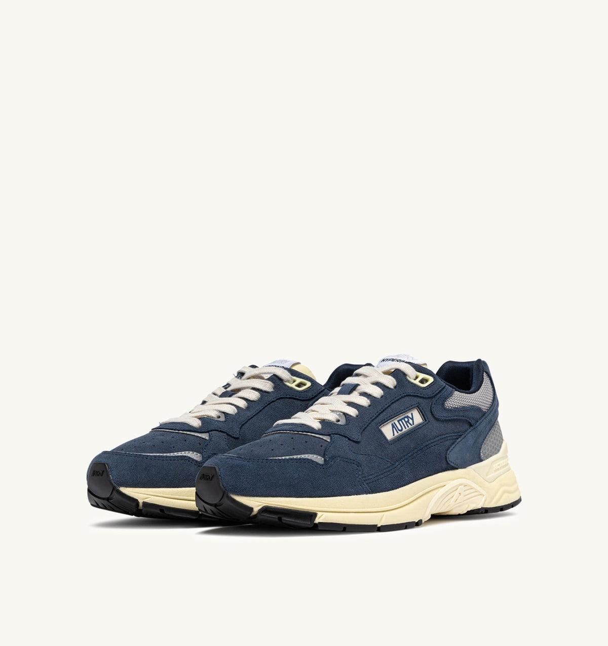 AUTRY Man HYPERWAY SNEAKERS IN DENIM AND SILVER MESH AND SUEDE