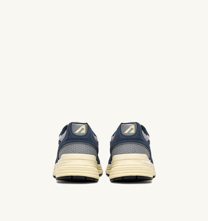 AUTRY Man HYPERWAY SNEAKERS IN DENIM AND SILVER MESH AND SUEDE