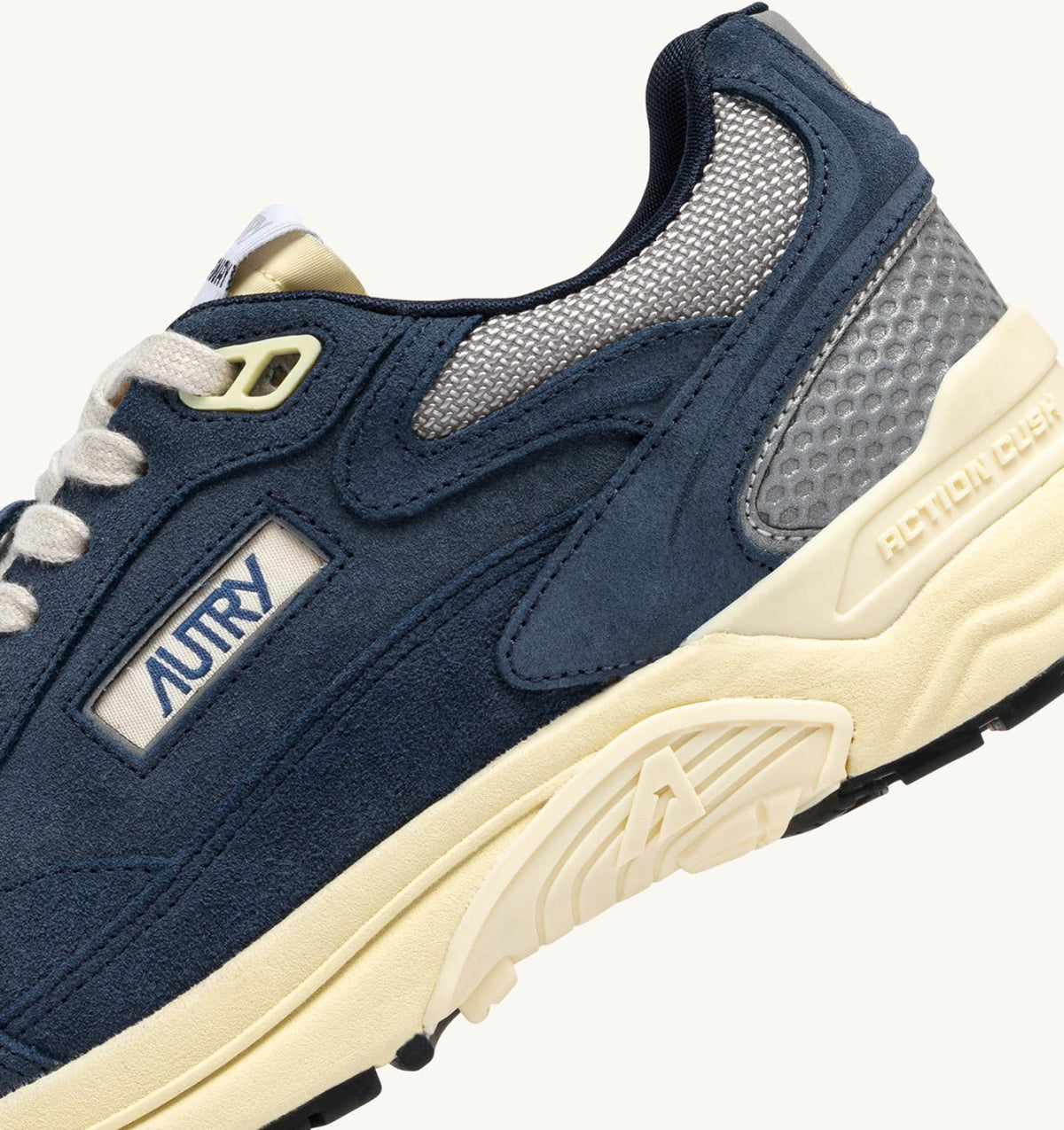 AUTRY Man HYPERWAY SNEAKERS IN DENIM AND SILVER MESH AND SUEDE