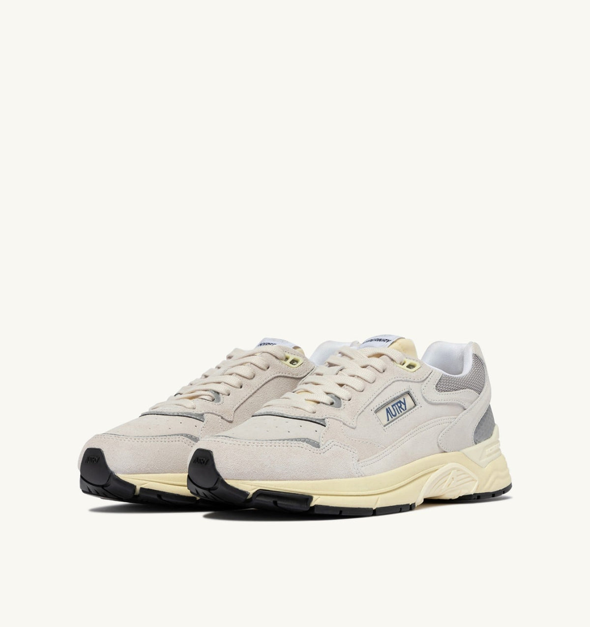AUTRY Man HYPERWAY SNEAKERS IN WHITE AND SILVER MESH AND SUEDE