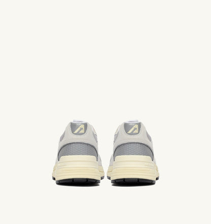 AUTRY Man HYPERWAY SNEAKERS IN WHITE AND SILVER MESH AND SUEDE