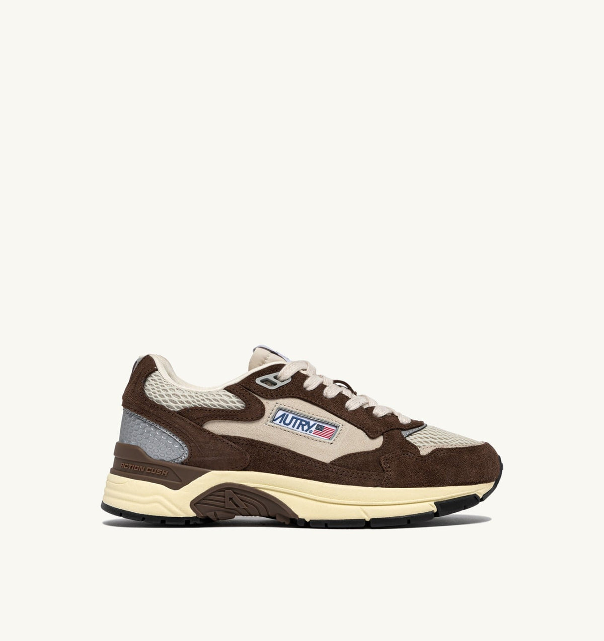 AUTRY Man HYPERWAY SNEAKERS IN SAND AND BRICK RED MESH AND SUEDE