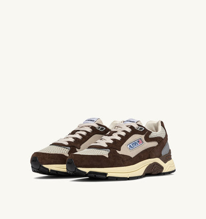 AUTRY Man HYPERWAY SNEAKERS IN SAND AND BRICK RED MESH AND SUEDE
