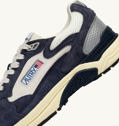 AUTRY Man HYPERWAY SNEAKERS IN SPACE BLUE AND SILVER MESH AND SUEDE