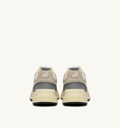 AUTRY Man HYPERWAY SNEAKERS IN SAND BROWN AND SILVER-TONE SUEDE AND MESH