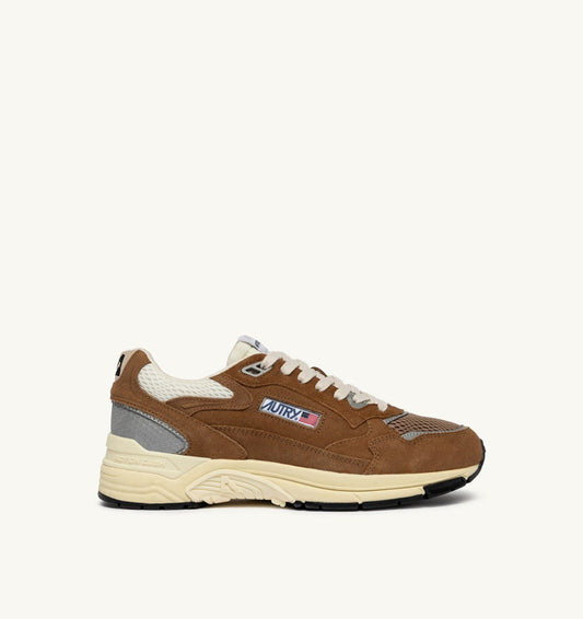 AUTRY Man HYPERWAY SNEAKERS IN CIGAR AND SILVER MESH AND SUEDE