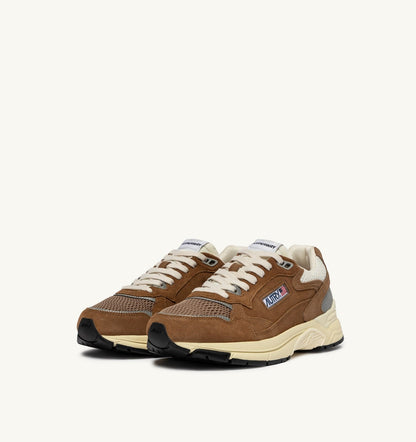AUTRY Man HYPERWAY SNEAKERS IN CIGAR AND SILVER MESH AND SUEDE