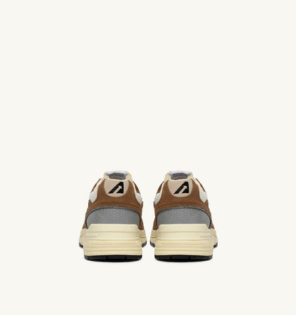 AUTRY Man HYPERWAY SNEAKERS IN CIGAR AND SILVER MESH AND SUEDE