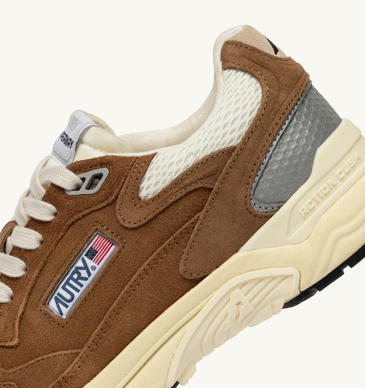 AUTRY Man HYPERWAY SNEAKERS IN CIGAR AND SILVER MESH AND SUEDE
