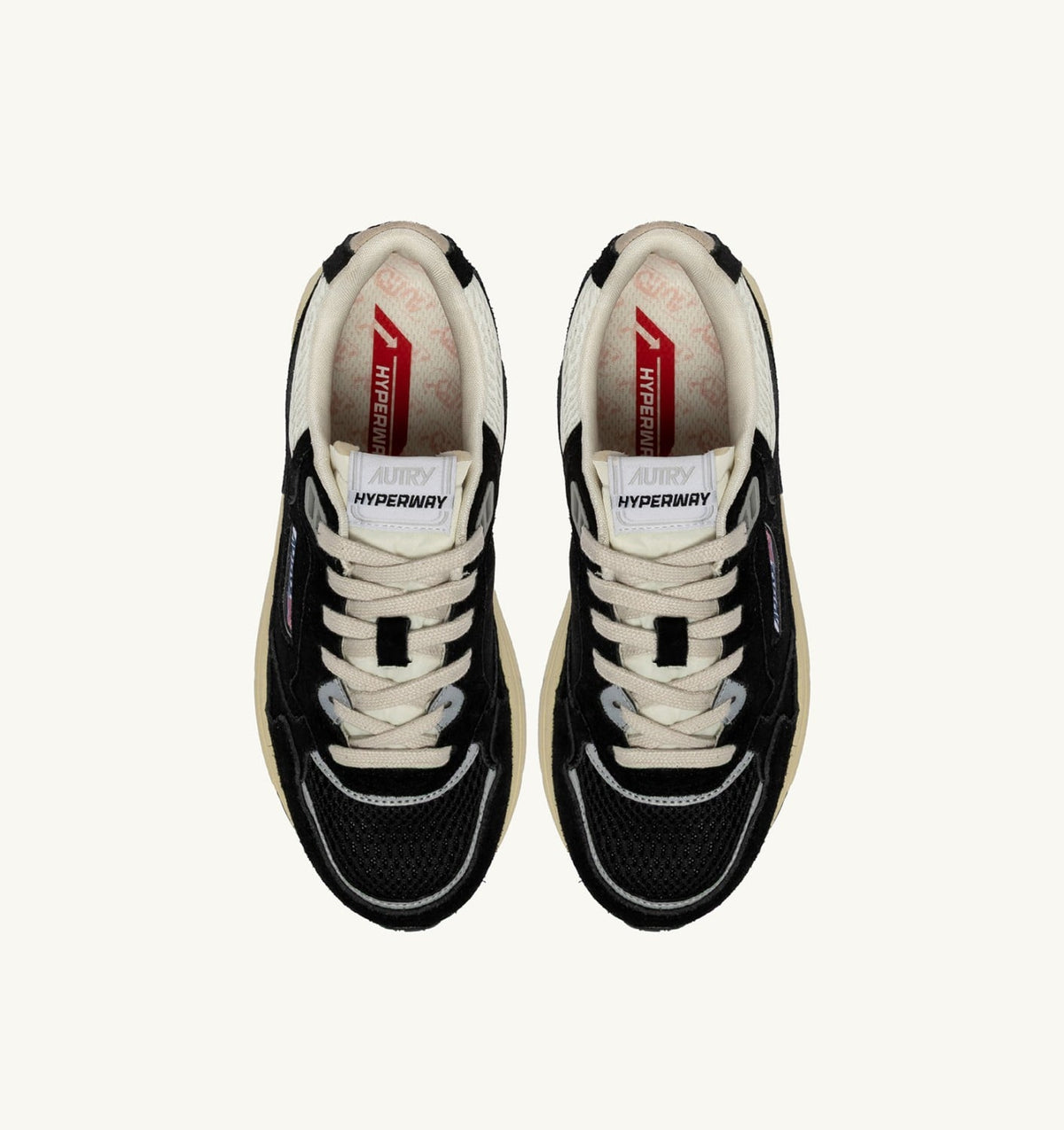 AUTRY Man HYPERWAY SNEAKERS IN BLACK AND SILVER MESH AND SUEDE