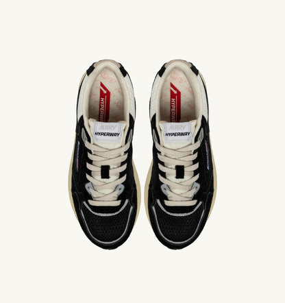 AUTRY Man HYPERWAY SNEAKERS IN BLACK AND SILVER MESH AND SUEDE