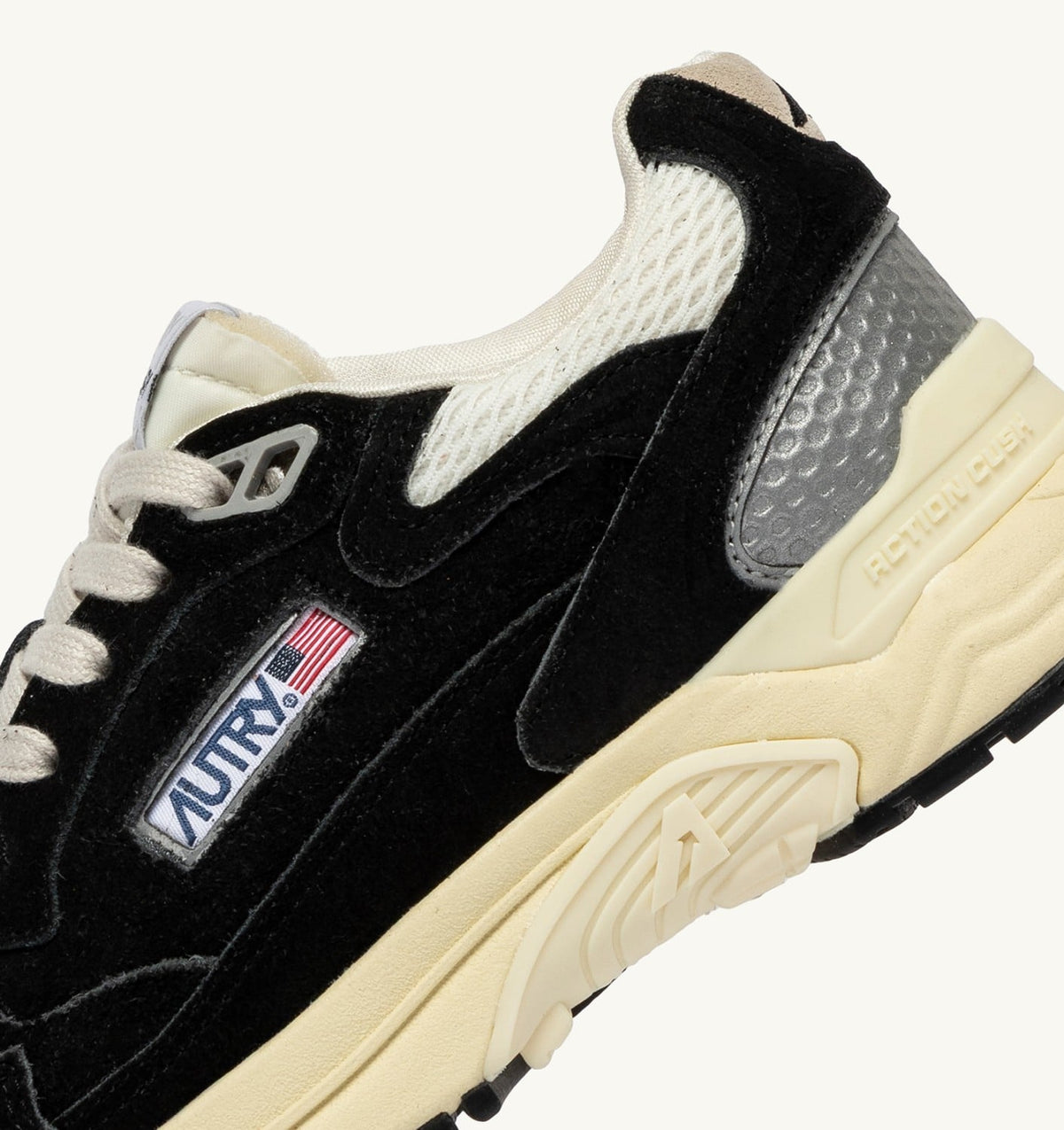 AUTRY Man HYPERWAY SNEAKERS IN BLACK AND SILVER MESH AND SUEDE