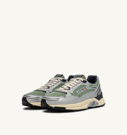 AUTRY Man HYPERWAY SNEAKERS IN SILVER, TEA AND BLACKENED PEARL SYNTHETIC LEATHER AND MESH