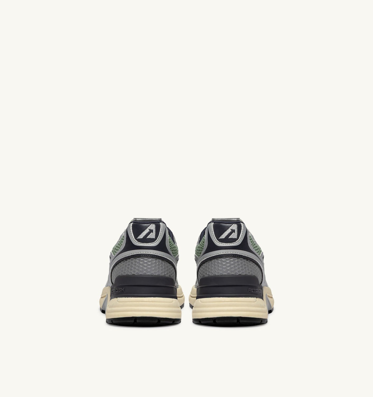 AUTRY Man HYPERWAY SNEAKERS IN SILVER, TEA AND BLACKENED PEARL SYNTHETIC LEATHER AND MESH
