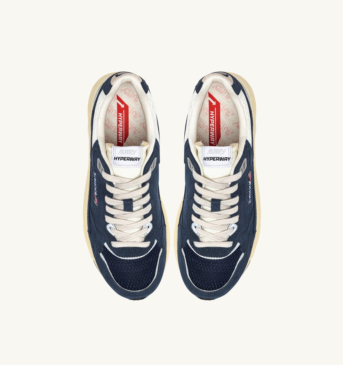 AUTRY Man HYPERWAY SNEAKERS IN BLUETTE AND MARSHMALLOW MESH AND SUEDE