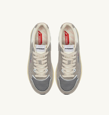 AUTRY Man HYPERWAY SNEAKERS IN MARSHMALLOW AND LEAD SUEDE AND MESH