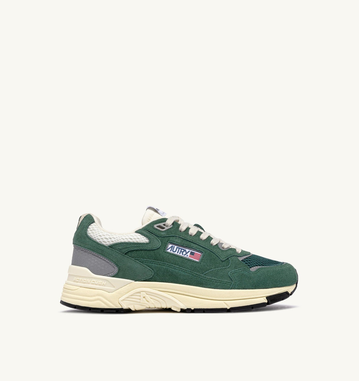 AUTRY Man HYPERWAY SNEAKERS IN MALACHITE AND SILVER MESH AND SUEDE