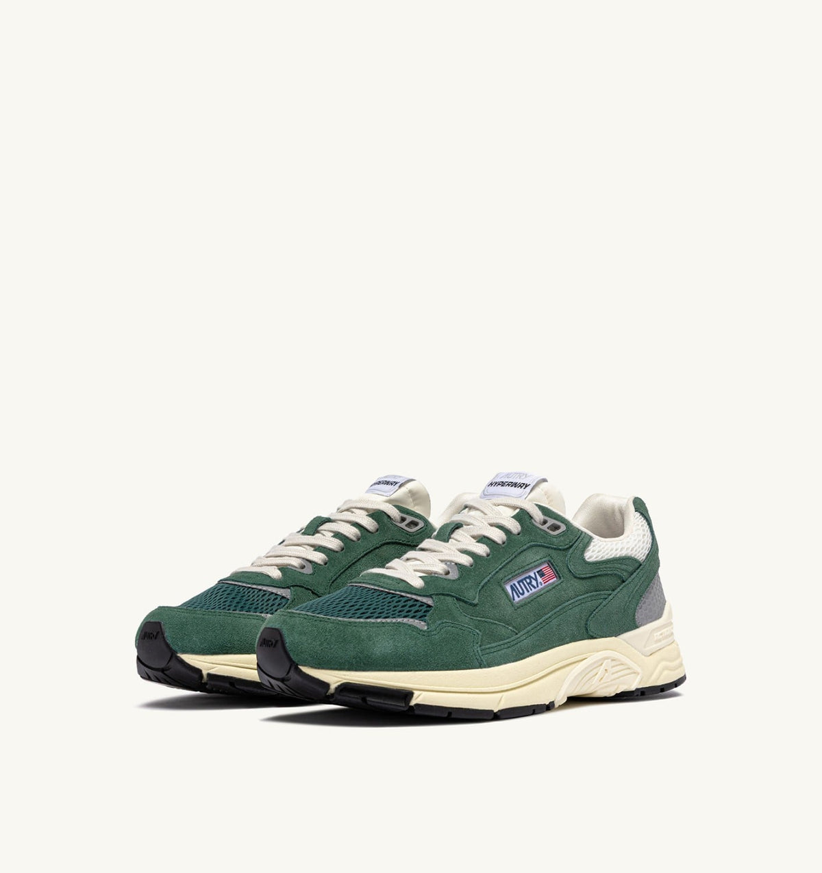 AUTRY Man HYPERWAY SNEAKERS IN MALACHITE AND SILVER MESH AND SUEDE