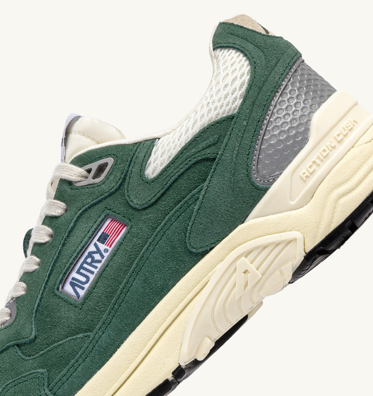 AUTRY Man HYPERWAY SNEAKERS IN MALACHITE AND SILVER MESH AND SUEDE