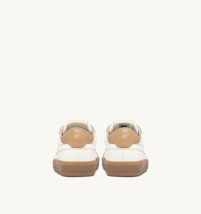 AUTRY Man WINDSCAPE LOW SNEAKERS IN MARSHMALLOW AND TAN LEATHER