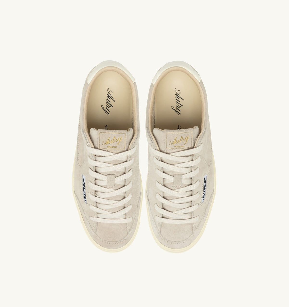 AUTRY Man WINDSCAPE LOW SNEAKERS IN ROCK AND MARSHMALLOW SUEDE