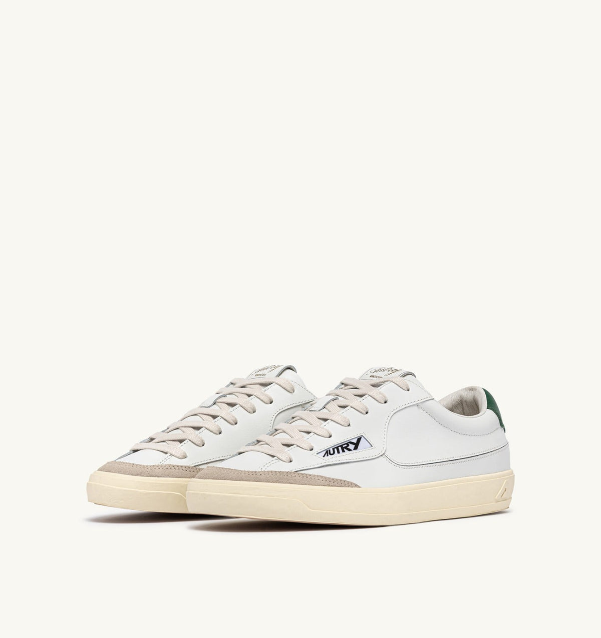AUTRY Man WINDSCAPE LOW SNEAKERS IN WHITE AND AMAZON LEATHER