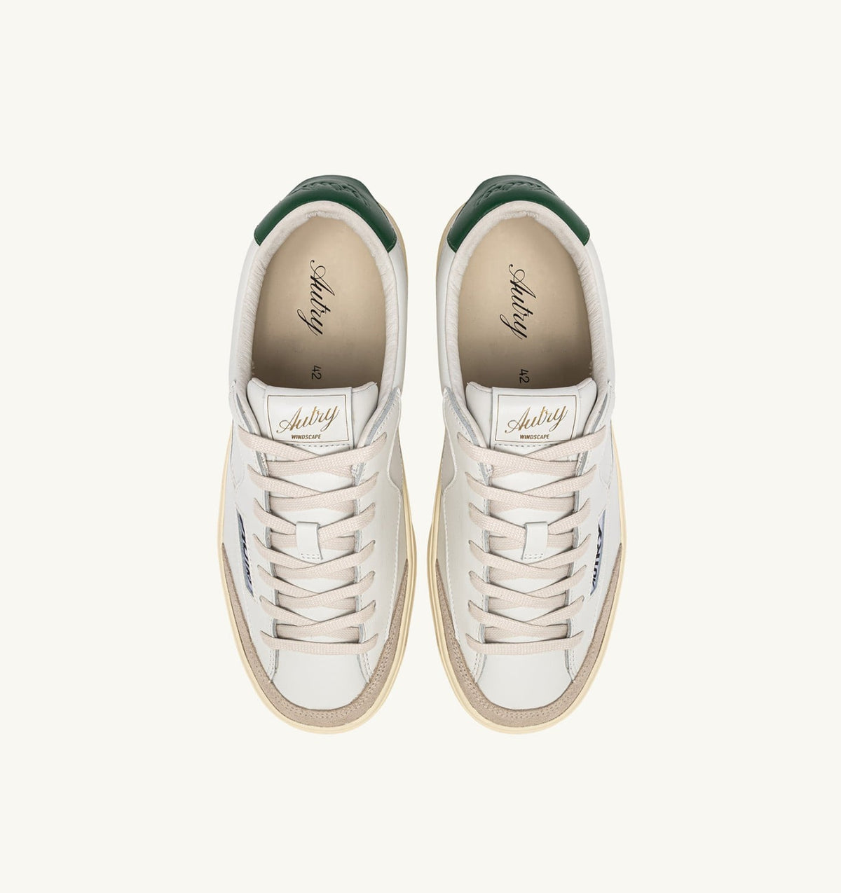 AUTRY Man WINDSCAPE LOW SNEAKERS IN WHITE AND AMAZON LEATHER