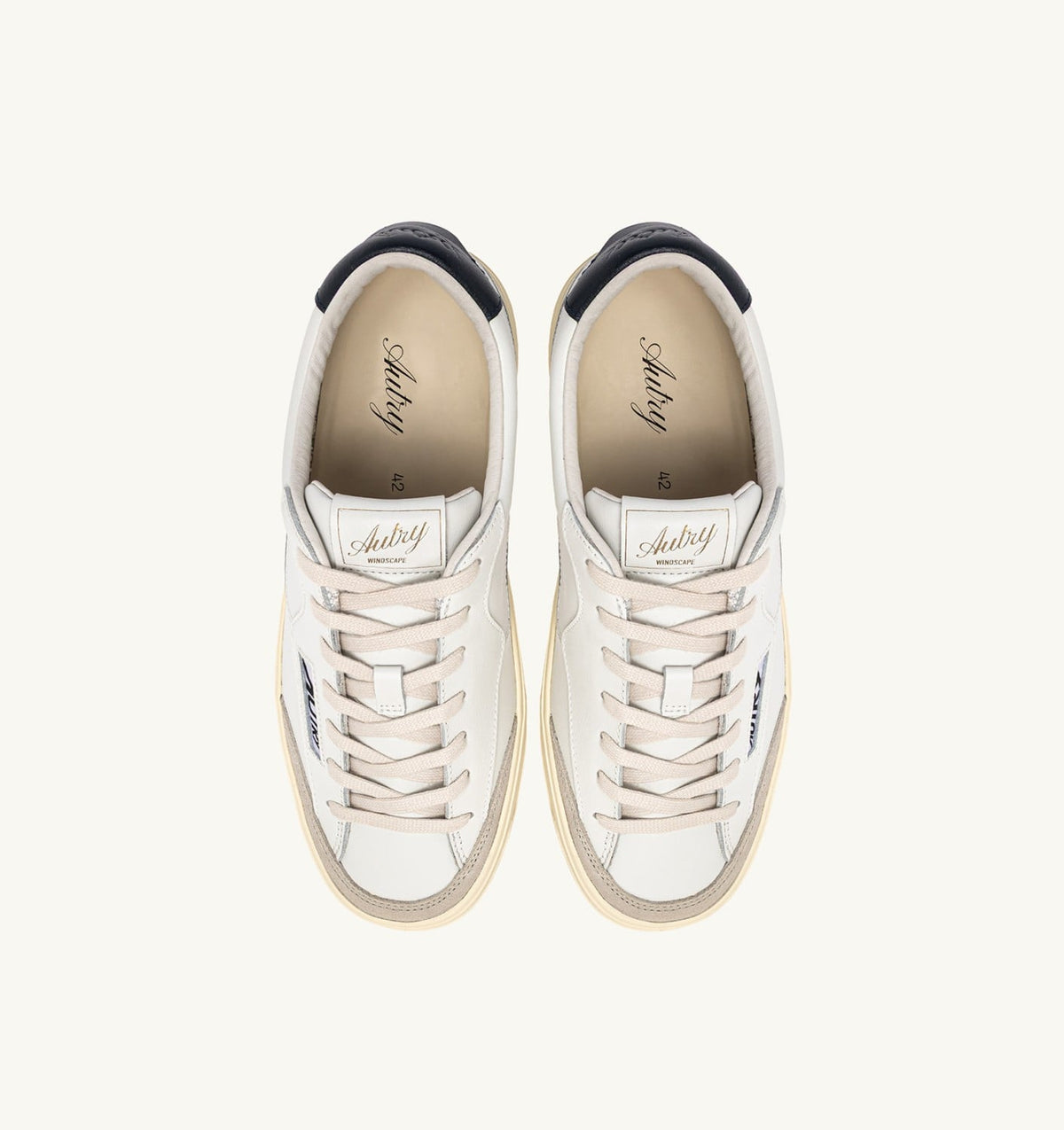 AUTRY Man WINDSCAPE LOW SNEAKERS IN WHITE AND SPACE LEATHER