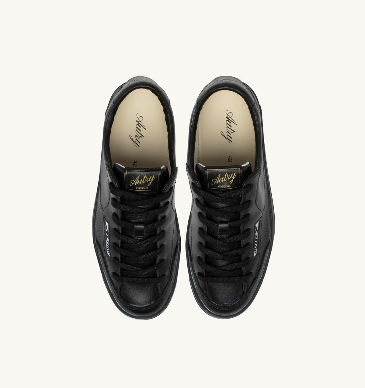 AUTRY Man WINDSCAPE LOW SUPER VINTAGE SNEAKERS IN BLACK LEATHER