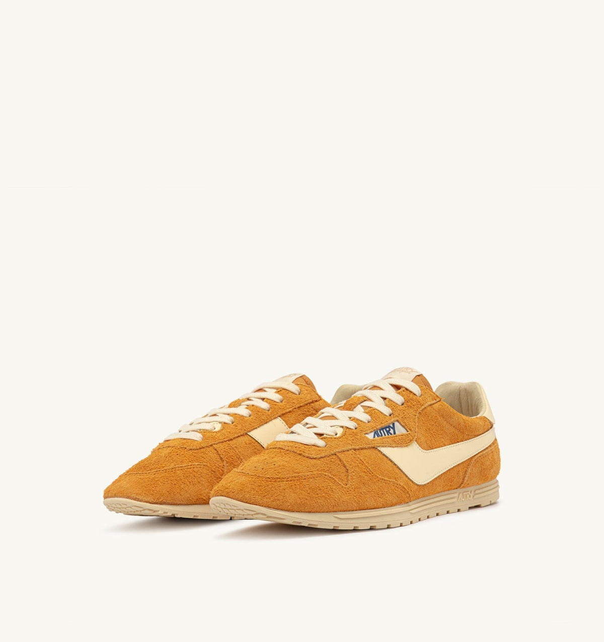 AUTRY Man SNEAKERS WINDSPIN IN SUEDE AND LEATHER COLOR CADMIUM AND RUTABAGA