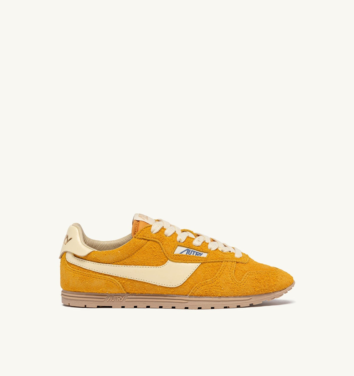 AUTRY Man SNEAKERS WINDSPIN IN SUEDE AND LEATHER COLOR MINERAL YELLOW AND RUTABAGA