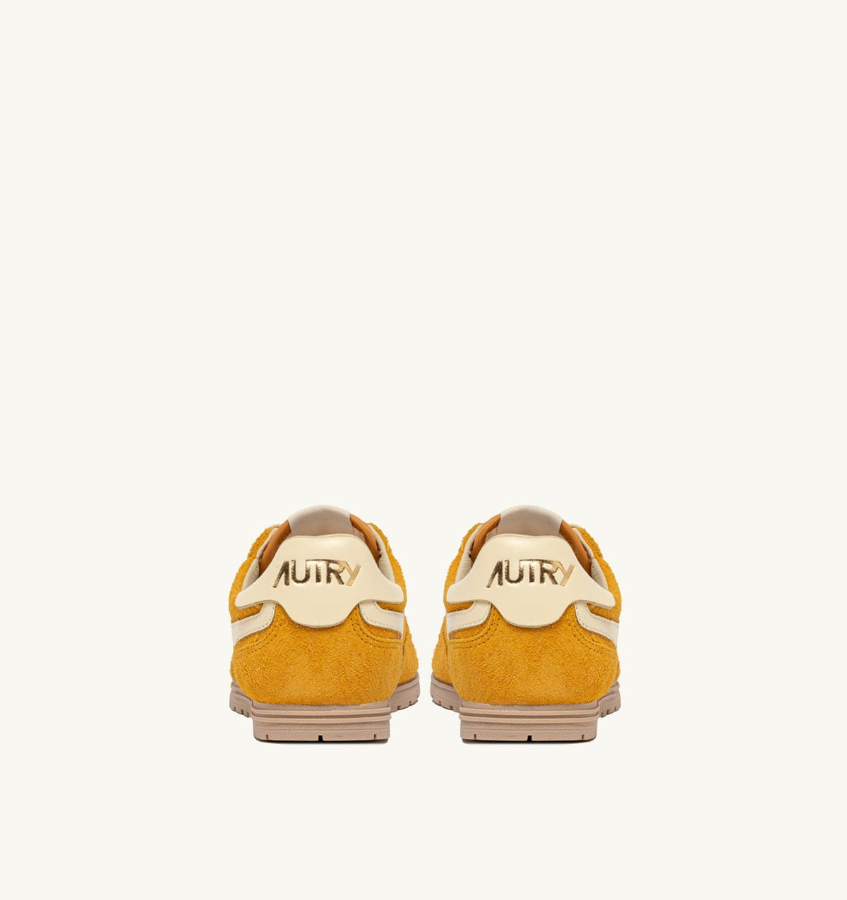 AUTRY Man SNEAKERS WINDSPIN IN SUEDE AND LEATHER COLOR MINERAL YELLOW AND RUTABAGA