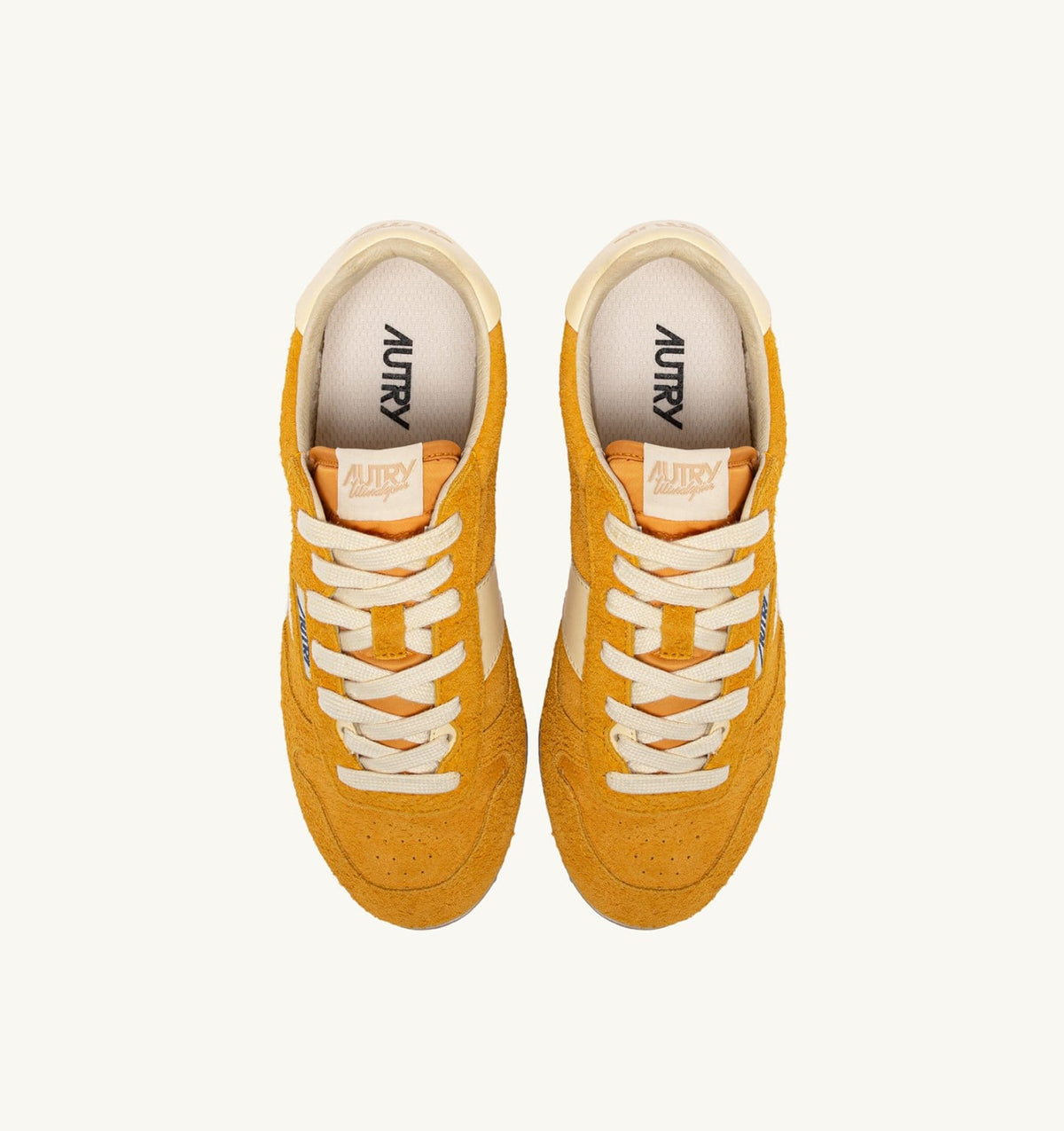 AUTRY Man SNEAKERS WINDSPIN IN SUEDE AND LEATHER COLOR MINERAL YELLOW AND RUTABAGA