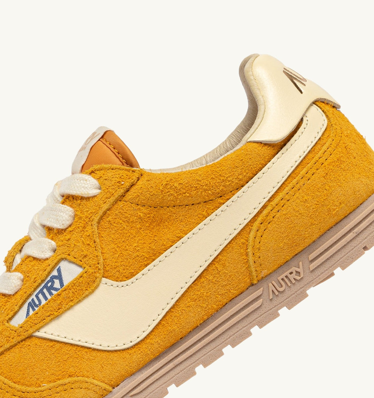AUTRY Man SNEAKERS WINDSPIN IN SUEDE AND LEATHER COLOR MINERAL YELLOW AND RUTABAGA