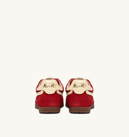 AUTRY Man WINDSPIN SNEAKERS IN RUBY AND RUTABAGA SUEDE AND LEATHER