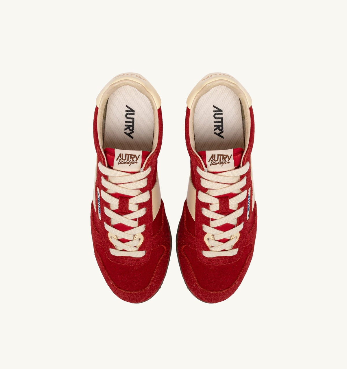 AUTRY Man WINDSPIN SNEAKERS IN RUBY AND RUTABAGA SUEDE AND LEATHER