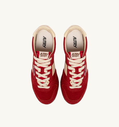 AUTRY Man WINDSPIN SNEAKERS IN RUBY AND RUTABAGA SUEDE AND LEATHER