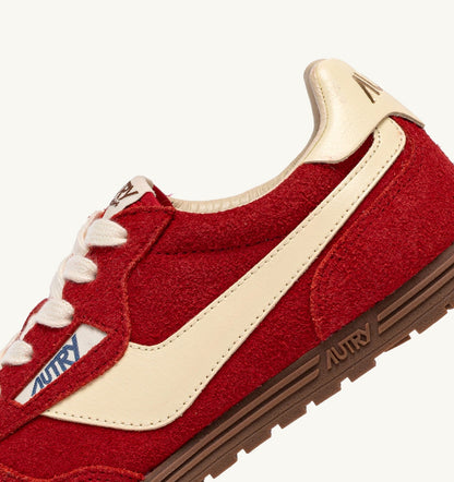 AUTRY Man WINDSPIN SNEAKERS IN RUBY AND RUTABAGA SUEDE AND LEATHER
