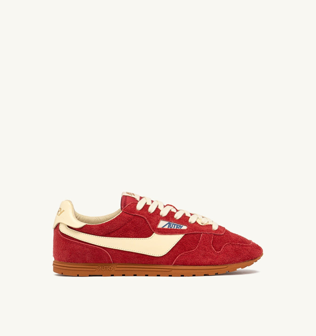 AUTRY Man SNEAKERS WINDSPIN IN SUEDE AND LEATHER COLOR IMPERIAL RED AND RUTABAGA