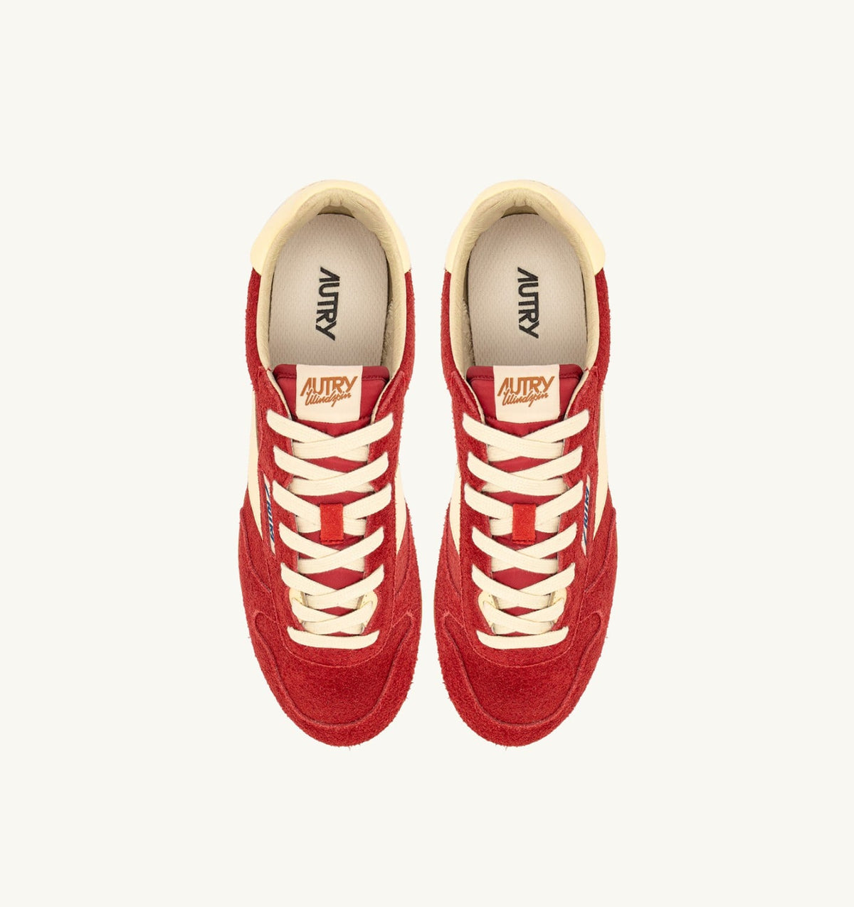AUTRY Man SNEAKERS WINDSPIN IN SUEDE AND LEATHER COLOR IMPERIAL RED AND RUTABAGA