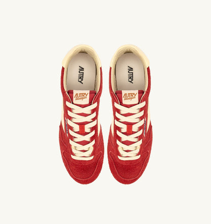 AUTRY Man SNEAKERS WINDSPIN IN SUEDE AND LEATHER COLOR IMPERIAL RED AND RUTABAGA