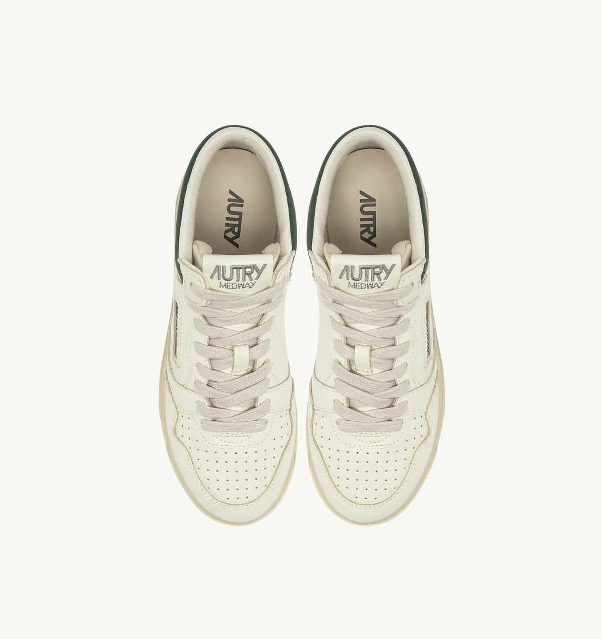 AUTRY Man MED-WAY SNEAKERS IN LEATHER COLOR MARSHMALLOW AND MOUNTAIN
