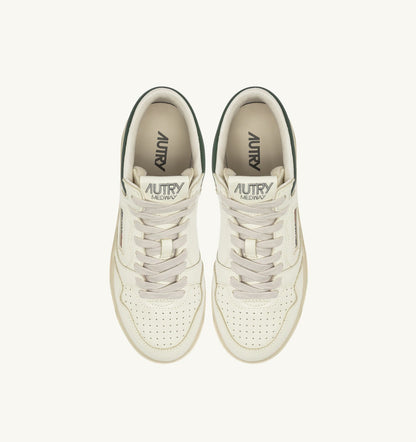 AUTRY Man MED-WAY SNEAKERS IN LEATHER COLOR MARSHMALLOW AND MOUNTAIN