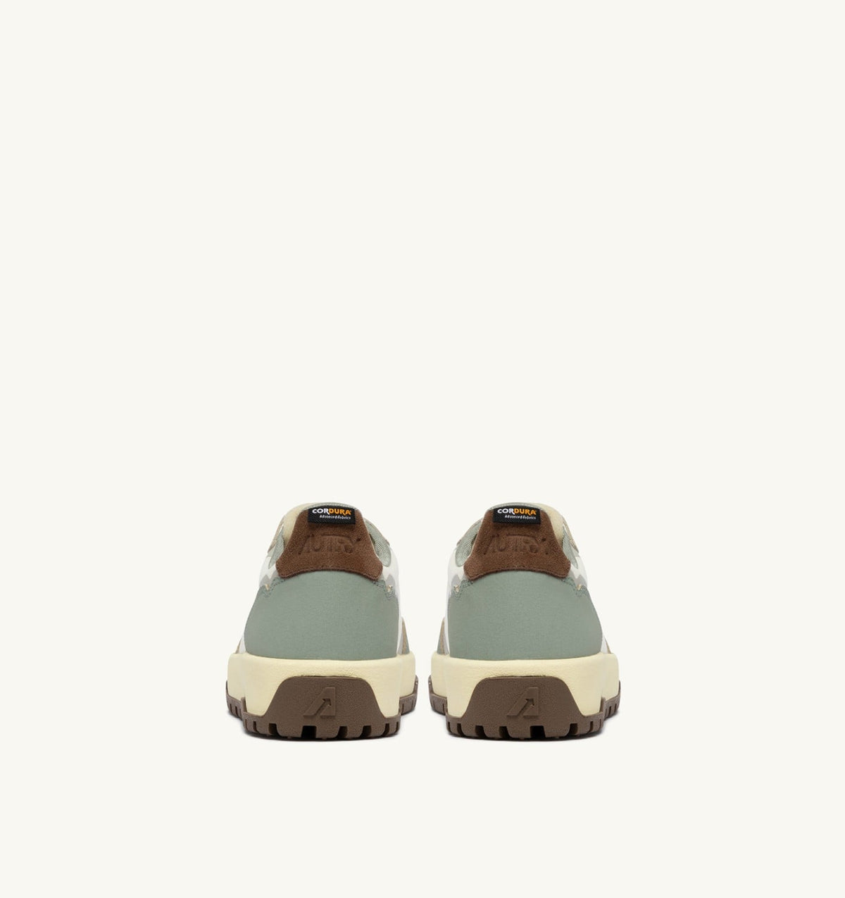 AUTRY Man WILDPACE LOW SNEAKERS IN MARSHMALLOW AND SEA GRASS CORDURA AND LEATHER